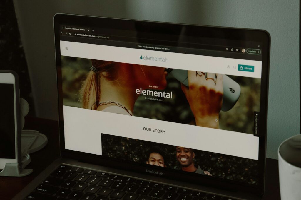 Laptop displaying therapist website design tips mockup